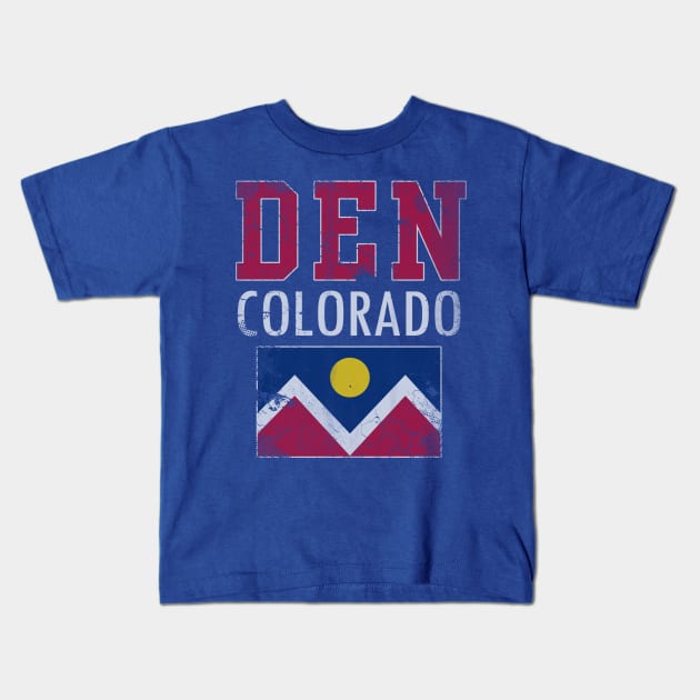 Vintage Denver Colorado Home Love Family Kids T-Shirt by E